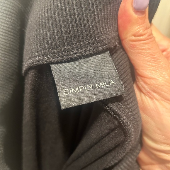 Simply Mila Black Asymmetrical Neckline and Hem Midi Dress Size Large - Picture 3 of 7